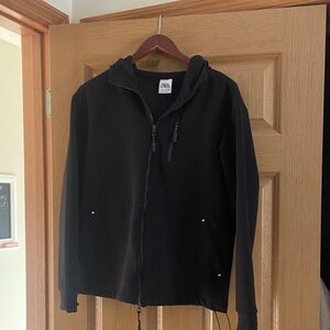 Zara Black Hooded Zip-Up Jacket
